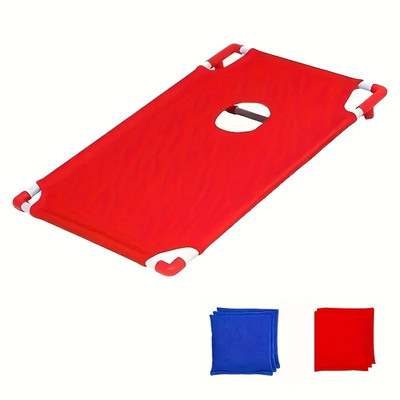 1 Set Rot und Blau Tragbar Corn Hole Spiel Set Faltbar und Langlebig Strandtasche Gam