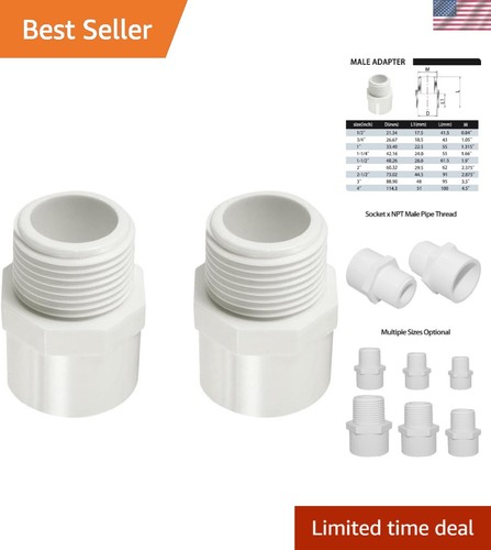 2" PVC Pipe Fitting Adapter Connector Union Coupling Schedule 40 Slip Socket ...