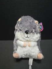 Nanco Belly Buddies Plush Grey/Pink/White Hamster Stuffed Animal Soft Toy 10"