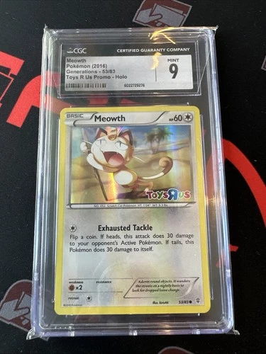 2016 POKEMON XY GENERATIONS TOYS R US PROMO #53 MEOWTH-HOLO CGC 9 MINT