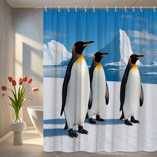 Penguin Shower Curtain for Fun Kids Bathroom Decor