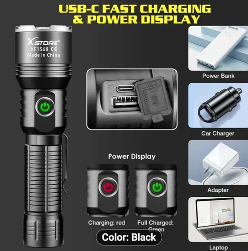 N.O.S. Hi-Lumens 3000 Lumens LED Tactical Flashlight Rechargeable LED Flashlight - Picture 2 of 9