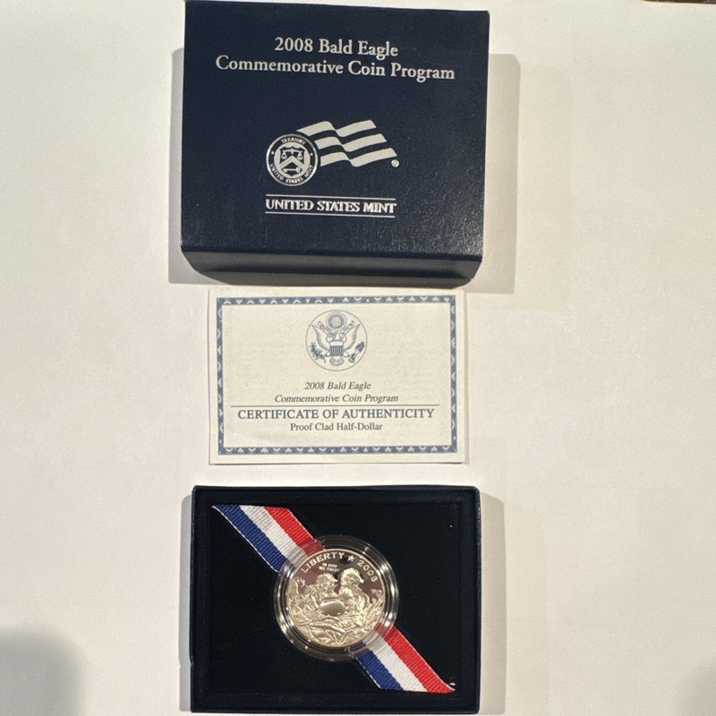 2008 Bald Eagle Commemorative 50C Proof S Mint Modern Silver/Clad w/ Box COA