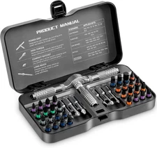 40 In 1 Ratcheting Screwdriver Set,Multi S2 Steel Bits with Detachable Black 