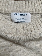 Old Navy Girls Beige Knit Pullover Sweater Crew Neck Long Sleeve Size M