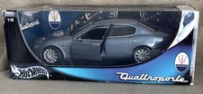 Hot Wheels ~Maserati Quattroporte (Tipo M139 2003-2008) -Silver Blue~ 1:18 Scale