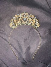 Euro DISNEY Store Princess Enameled Gold Metal Tiara Costume Glitter Rhinestone