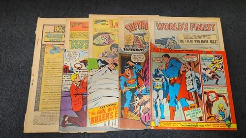 1968 DC COMICS VINTAGE COVERLESS LOT OF 4 LOW GRADE SUPERMAN LOIS LANE BATMAN
