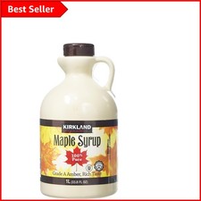 100% Pure Grade A Amber Maple Syrup - 1L Jug, Vegetarian and Alcohol Free