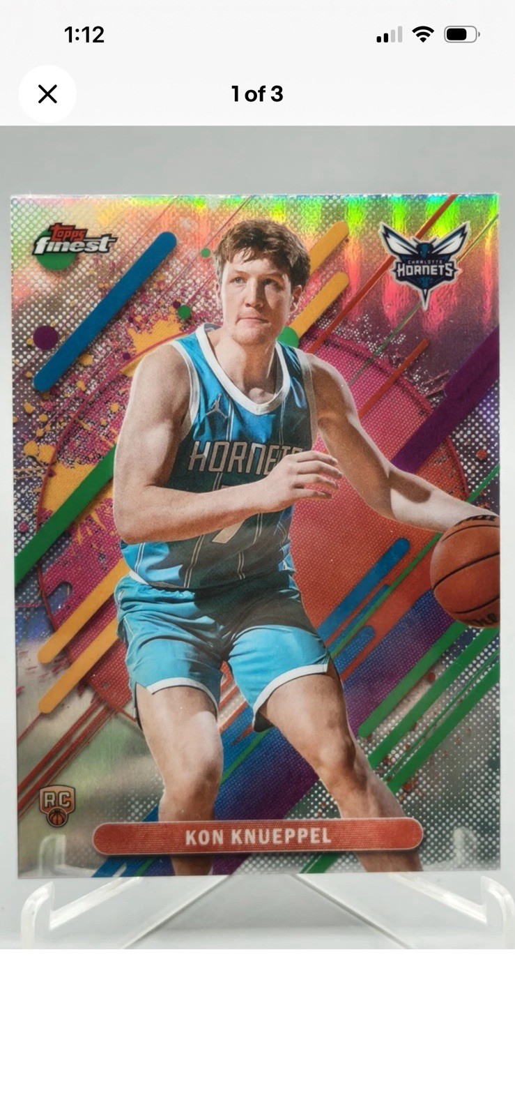 2025-26 Topps Finest Kon Knueppel #204 Rare RC Rookie Silver Refractor MINT