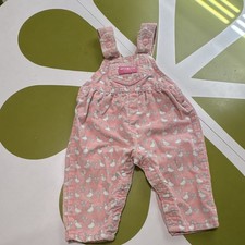 Vintage OshKosh B'gosh Pink Corduroy Sleeveless Overall Duck Print 3-6 Months
