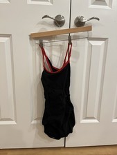 Women's Eurotad Leotard Size M  Black w/ Red Accents  Cotton