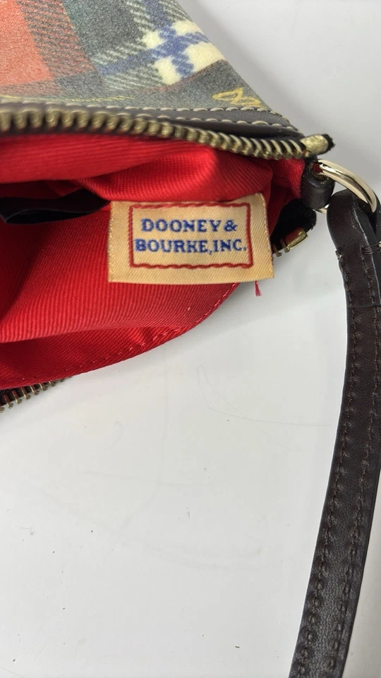 De Colección Dooney and Bourke Tartán Multicolor Bolso a Cuadros Cartera Bolso sin asas Muñequera Correa Foto 4 de 4