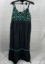 Ava & Viv Sz 2X US 20W Embroidered Bodice Maxi Dress Tiered Adj Strap Pockets