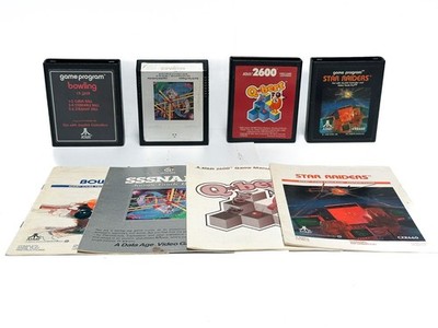 atari 2600 games lot #2 (Bowling, SSSnake, Qbert, Star Raiders)  WITH MANUALS