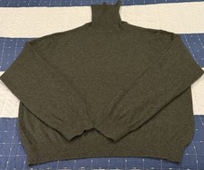 LORD & TAYLOR -100% Cashmere Grant Thomas 2PLY Olive Green Classic Turtleneck XL