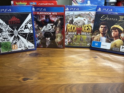 PS4 4 Game Bundle! Below Special Edition Persona 5 Rock Of Ages Shenmue III