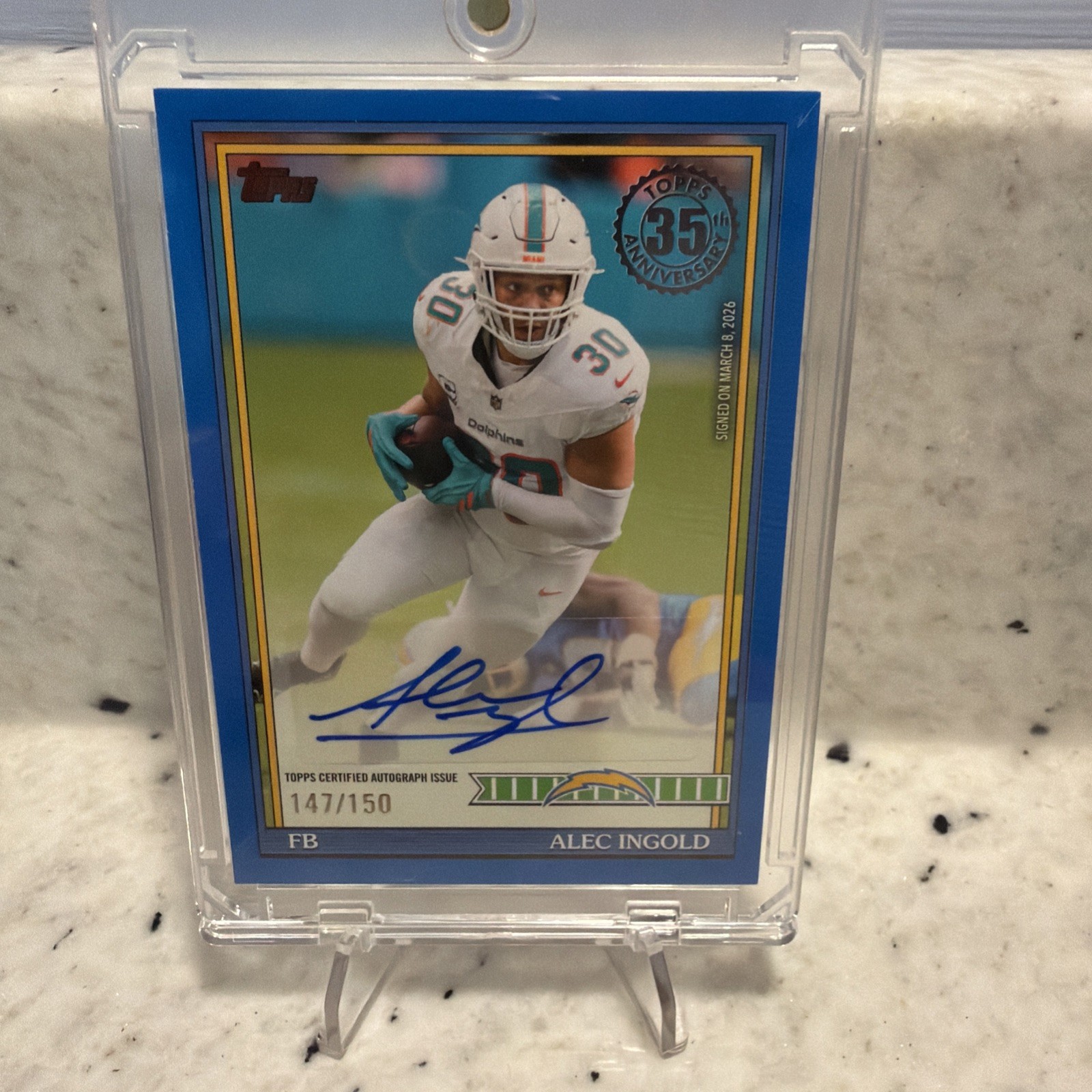 2026 Topps Flagship Alec Ingold 35th Anniversary Blue Auto /150