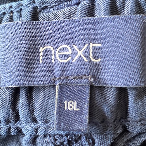 Ladies Navy Blue, 100% Lyocell, Embroidered Trousers Size 16 Long By NEXT - Picture 13 of 14
