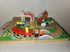 Melissa and Doug Take Along Farm Train Set Wooden Toys Piece Set Magnetic Case