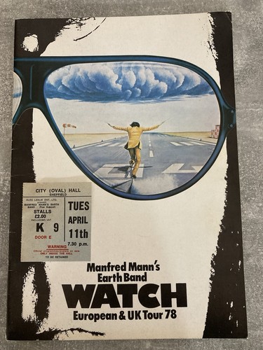 MANFRED MANN'S EARTH BAND 1978 WATCH EUROPEAN & UK TOUR PROGRAM & TICKET STUB - Bild 1 von 7