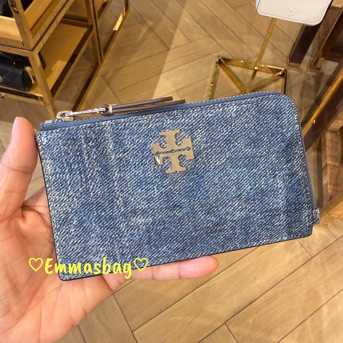 Tory Burch Britten Zip Card Case Pebbled Leather 175815 175821 | eBay