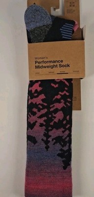 Burton Women's S/M Performance Midweight Snowboard Merino Wool Socks, Sunrise
