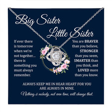 Big Sister Little Sister Necklace Meaningful Her With Message Card