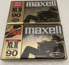 2-Maxell XLII High Bias 90 Minute Audio Cassette Tapes New Sealed Lot Of 2