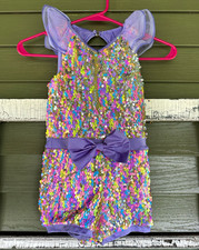 Weissman Girls Purple Sequin Dancewear Outfit Nylon Spandex Polyester