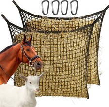 2 PCS Slow Feed Hay Net, Hanging Horse Slow Feed Hay Bag with Large Black/ 2 PCS