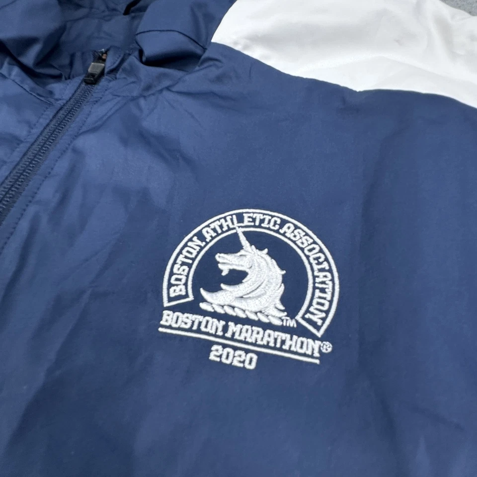 Chaqueta Boston Marathon Para Hombre Mediana Azul Rojo Blanco Correr Adidas 2020 Primeblue Foto 4 de 4