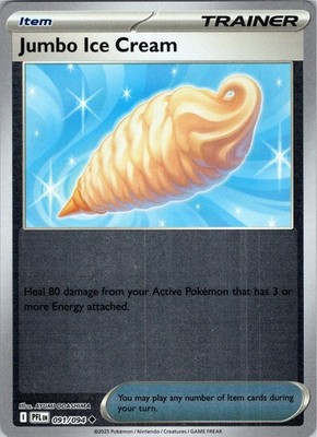 Jumbo Ice Cream 091/094 UC Phantasmal Flames Pokemon Reverse Holo NM