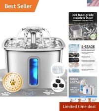 Innovation Award Winner Stainless Steel Cat Water Fountain, 108oz
