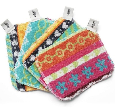 Skoy Scrub, 4-Pack Reusable, Non-Scratching Dish Scrubber for Kitchen and Househ