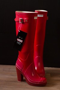 Hunter Fulbrooke Tall Absatz Gummistiefel Rot 35/36 | eBay