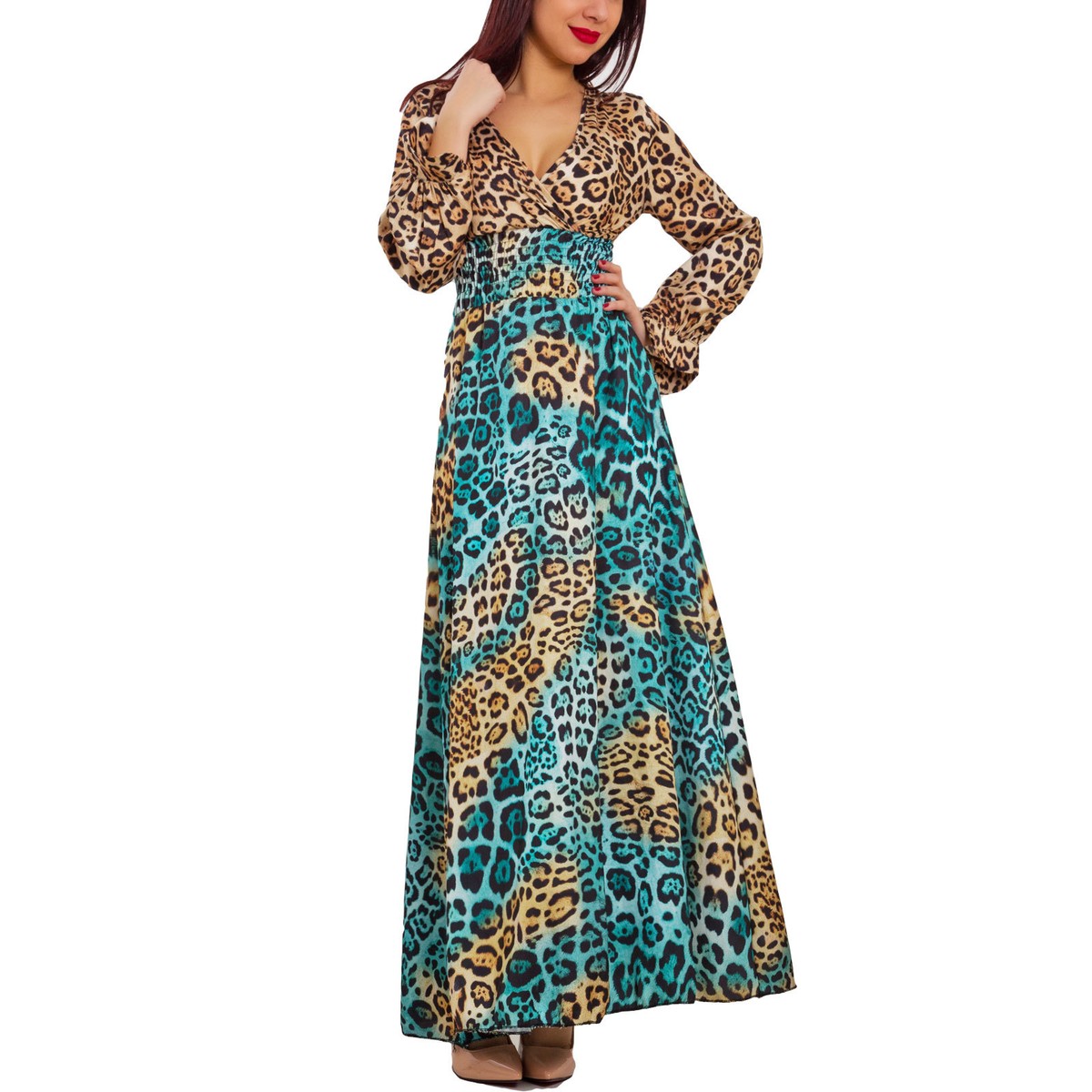 Elegant Leopard Print Dress For Women Sexy Abito JL-2770