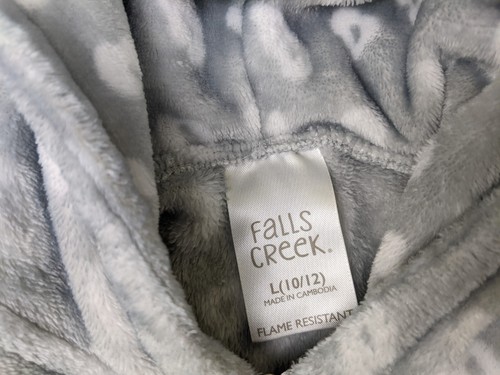 FALLS CREEK - GIRL'S GRAY KITTEN KITTY CAT FLEECE ONE-PIECE SLEEPSUIT PLAYSUIT L - Picture 6 of 14