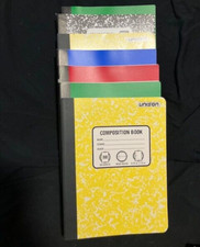 Lot of 7ea. Composition Books Wide Ruled 80 Sheets 9.75x7.5 inch 7 