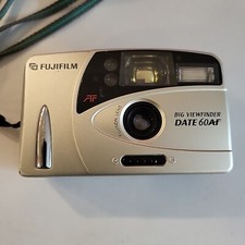 Fujifilm Big Viewfinder Date 60AF Point & Shoot Film Camera With Bag And Papers