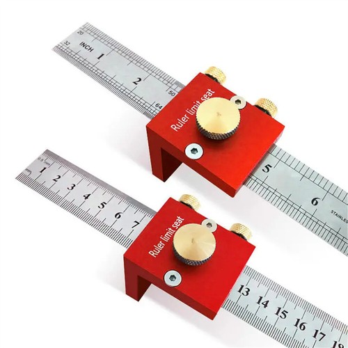 30cm Scribing Ruler 90° Scale High Precision Measuring Marking Gauge Woodworking - Foto 3 di 7