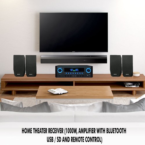 Technical Pro 1000W Bluetooth Receiver mit USB/SD-Karte, 2 Mikrofoneingänge, Recorder - Bild 5 von 7