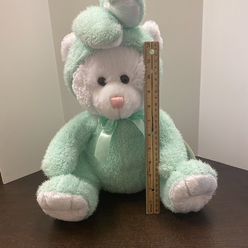 Geoffrey Inc Soft Classics Bear in Green Rabbit Suit Easter Stuffed Animal Plush - Picture 10 of 10