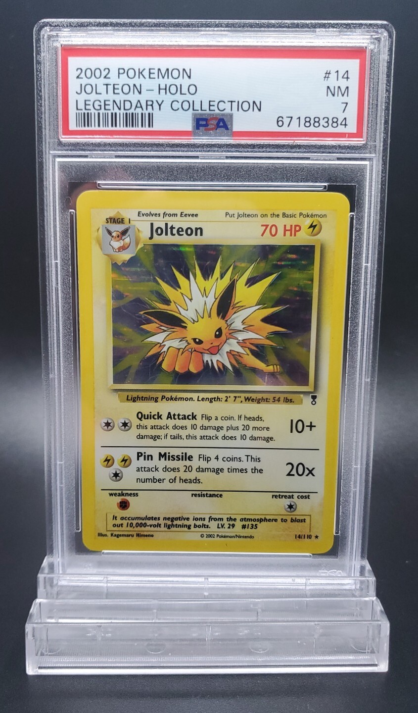 2002 Pokemon Legendary Collection Jolteon - HOLO Rare 14/110 PSA 7 NM Himeno