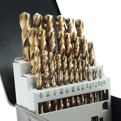 29 Piece Cobalt Drill Bits Set M35 High Speed Steel Twist Drill Bit Set