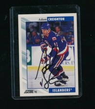 1992 93 Score Islanders Hockey Card #144 Adam Creighton signed autograph 