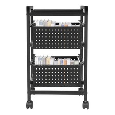 2-Tier File Storage Drawer Cart Organizer on Wheels for Home Office Small Space