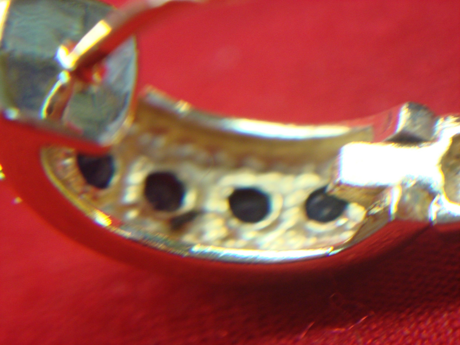 SOLID STERLING SILVER HINGED HOOP EARRINGS WITH G… - image 6