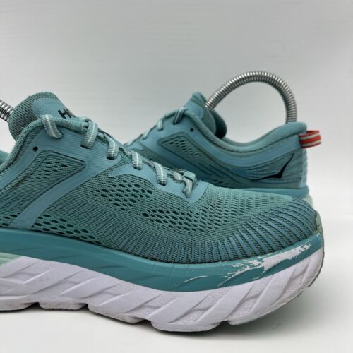 Hoka One One Bondi 7 Women Size 6 D Wide Blue Running Shoes Sneakers - Picture 8 of 17