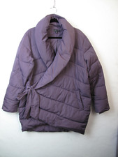 Universal Standard Puffer Jacket Coat Tie Wrap Belt Shawl Size S Purple